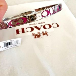 Coach bracelet- silver and pink